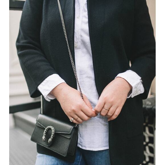 J. Crew Sophie Open-Front Merino Wool Blend Sweater Blazer Jacket Black Size XS - Picture 3 of 8